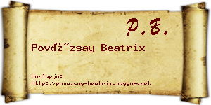 Povázsay Beatrix névjegykártya